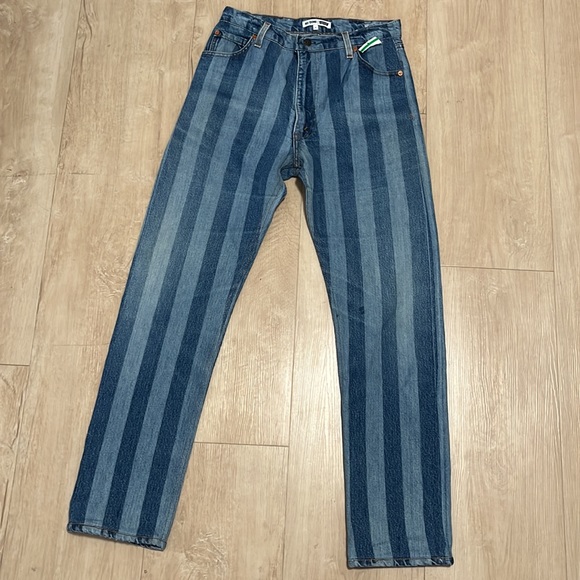 RE/DONE|Levi’s 70’s Straight Jeans with Indigo Stripes, SIZE 27.   0101 - Picture 3 of 14